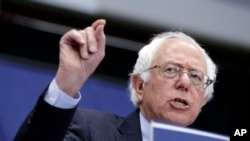 Democratic presidential candidate, Sen. Bernie Sanders, I-Vt, speaks during a campaign rally, May 2, 2016, in Fort Wayne, Ind.