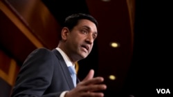 Rep. Ro Khanna, D-Calif., speaks at a news conference on Capitol Hill in Washington, Wednesday, Jan. 30, 2019, on a reintroduction of a resolution to end U.S. support for the Saudi-led war in Yemen. (AP Photo/Andrew Harnik)