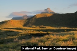 The Chisos Mountains in the afternoon light, Big Bend National Park.