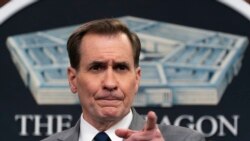 El portavoz del Departamento de Defensa, John Kirby, en rueda de prensa, desde el Pentágono, el 24 de enero de 2022.