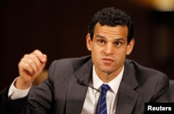 FILE - Undersecretary for Terrorism and Financial Intelligence of the U.S. Treasury Department David Cohen testifies before the Senate Homeland Security and Governmental Affairs Committee in Washington, July 17, 2012.