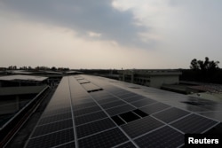 Solar panels on the roof of Pingtung prison in Pingtung, Taiwan, Feb. 15, 2017.