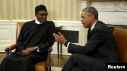 Shugaban Najeriya Muhammad Buhari da shugaban Amurka Barack Obama yau Yuli 20, 2015 yayin da suke ganawa.