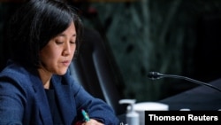 Katherine C. Tai testifies before Senate Finance Committee in Washington.