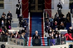 U.S. President Joe Biden delivers his inauguration speech after being sworn in as the 46th U.S. President, at the U.S. Capitol in Washington, Jan. 20, 2021.
