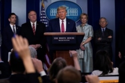 President Donald Trump speaks during a coronavirus task force briefing at the White House, March 20, 2020.