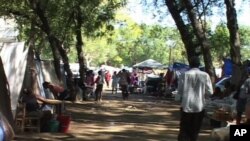 Scene at a tent city in Port-au-Prince