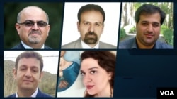 از بالا راست: مهدی محمودیان، مصطفی نیلی، آرش کیخسروی از پایین راست: مریم افرافراز، محمدرضا فقیهی 