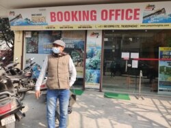 Yogendra Rawat, whose company organizes bungee jumping in Rishinkesh says customers are coming. (Anjana Pasricha/VOA)