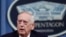 Bộ trưởng Quốc phòng Jim Mattis trong cuộc họp báo tại Ngũ Giác Dài ngày thứ Ba 11/3/2017