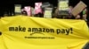 Une manifestation contre Amazon, à Berlin en Allemagne, le 24 novembre 2017.