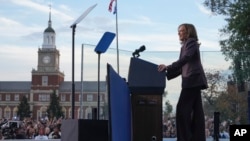 After calling former President Donald Trump to congratulate him on his victory, Vice President Kamala Harris delivers a concession speech on the campus of Howard University in Washington, Nov. 6, 2024.