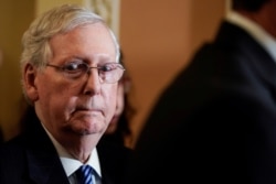 FILE - Senate Majority Leader Mitch McConnell (R-KY) speaks to the media on Capitol Hill in Washington, Dec. 3, 2019.