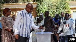 Prime Minister of Chad Saleh Kebzabo casts his vote at a polling station during the constitutional referendum in N'Djamena, on Dec. 17, 2023.