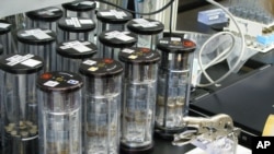 Canisters used in experiments on the space shuttle