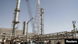 FILE - A heavy water production facility in central Iran is seen Oct. 27, 2004. The United States is purchasing 32 tons of heavy water from Iran.