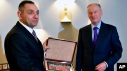 Ministar unutrašnjih poslova Srbije Aleksandar Vulin i sekretar Saveta bezbednosti Rusije Nikolaj Patrušev u Moskvi, 3. decembra 2021. (Foto: Ministarstvo unutrašnjih poslova Srbije)