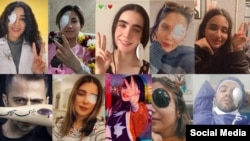 شماری از قربانیان شلیک مستقیم به چشم توسط مأموران حکومت جمهوری اسلامی