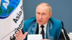 Russian President Vladimir Putin attends the Asia-Pacific Economic Cooperation summit via videoconference in Moscow, Russia, Nov. 12, 2021.
