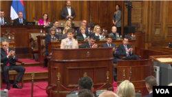 Premijerka Srbije Ana Brnabić podnosi ekspoze pred poslanicima u Skupštini Srbije 25. oktobra 2022. godine (screenshot)