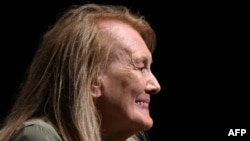 FILE - French writer Annie Ernaux attends the screening of the film "Les Annees Super 8 (The Super 8 Years)" on the sidelines of the 75th edition of the Cannes Film Festival in Cannes, southern France.