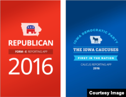 The Microsoft Iowa caucuses reporting apps, as run by the Iowa Democratic Party (IDP) and the Republican Party of Iowa (RPI). (Microsoft)