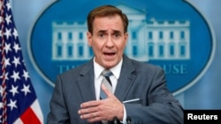 John Kirby, juru bicara Dewan Keamanan Nasional AS atau NSC, memberikan keterangan di Gedung Putih (foto: dok). 