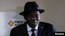 El líder en funciones del Senado de Haití, Joseph Lambert, habla en una conferencia de prensa en Puerto Príncipe, Haití, el 10 de enero de 2022.