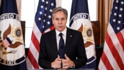 Secretary of State Antony Blinken speaks about the release of the State Department’s annual “Trafficking in Persons” report, July 1, 2021, in Washington.