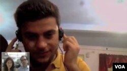 A caller from Iran talks to VOA via Skype about preventing terrorism.