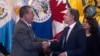 Guatemalan President Bernardo Arevalo, left, shakes hands with U.S. Secretary of State Antony Blinken during the Los Angeles Declaration on Migration and Protection ministerial meeting in Guatemala City on May 7, 2024.