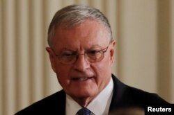Acting U.S. National Security Advisor Retired General Keith Kellogg arrives for a joint news conference between U.S. President Donald Trump and Israeli Prime Minister Benjamin Netanyahu, Feb. 15, 2017.