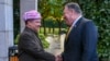 FILE - Kurdistan Regional Government Prime Minister-designate Masoud Barzani, left, meets with U.S. Secretary of State Mike Pompeo in Erbil, Iraq, on Jan. 9, 2019.