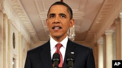 President Barack Obama addresses the nation from the East Room of the White House in Washington, Monday, July 25, 2011, on the approaching debt limit deadline