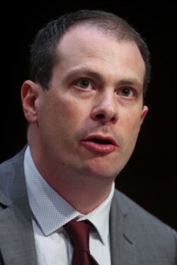 Google Director of Information Policy Derek Slater testifies before a U.S. Senate Commerce Committee hearing on the issue of the disemination of mass violence and extremism on social media platforms in Washington, Sept. 18, 2019.