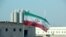 An Iranian flag in Iran's Bushehr nuclear power plant, during an official ceremony to kick-start works on a second reactor at the facility, November 10, 2019. (Atta Kenare/AFP)