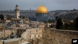 FILE - A view of the Western Wall and the Dome of the Rock, some of the holiest sites for for Jews and Muslims, is seen in Jerusalem's Old City, Dec. 6, 2017. 