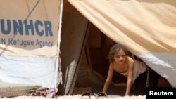 Một cô bé Syria tại trại tị nạn Al Zaatri ở thành phố Mafraq, Jordan, gần biên giới với Syria, 13/8/2012