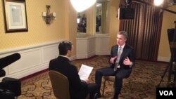 NATO Secretary General Jens Stoltenberg speaking to VOA's Jeff Seldin, March, 26, 2015.