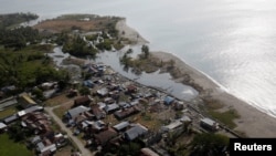 A view of earthquake and tsunami damage in Sirenja, Donggala Regency, Central Sulawesi, Indonesia, Oct. 5, 2018.