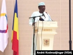 Idriss Deby Itno, président du Tchad, à N'Djamena, le 18 juin 2019. (VOA/André Kodmadjingar)