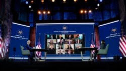 Novoizabrani predsednik Džo Bajden i potpredsednica Kamala Haris drže virtuelni sastanak sa članovima svog savetodavnog odbora za koronavirus, u Vilmingtonu u Delaveru, 9. novembra 2020.