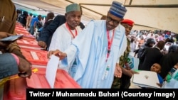 Le président Muhammadu Buhari lors du congrès de son parti APC (All Progressives Congress) à Abuja, Nigeria, 24 juin 2018. (Twitter/ Muhammadu Buhari)