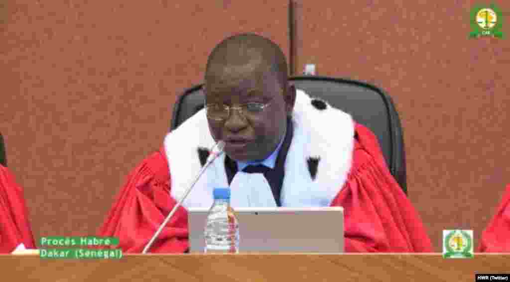 Le juge qui animé le procès historique d'Hissène Habré, lundi 30 mai 2016, à Dakar au Sénégal.
