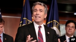  In this Nov. 15, 2011, file photo former U.S. Rep. Joe Walsh, R-Ill., gestures during a news conference on Capitol Hill in Washington