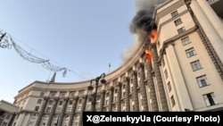 2025年9月7日，乌克兰首都基辅遭到俄罗斯的袭击，内阁大楼受损。