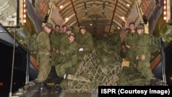 A contingent of Russian army arrived in Pakistan, Oct. 21, 2018, to take part in joint drills. 