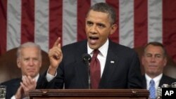 Tổng thống Obama đọc diễn văn về tình trạng liên bang trước lưỡng viện Quốc hội, ngày 12/2/2013.