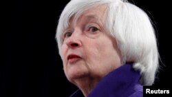 Janet Yellen durante una rueda de prensa celebrada en Washington D.C., el 13 de diciembre de 2017.