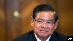 FILE - Cambodian Interior Minister Sar Kheng.